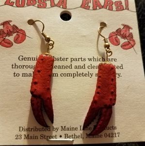 Lobsta Ears! Real Maine Lobster Claw Earrings!